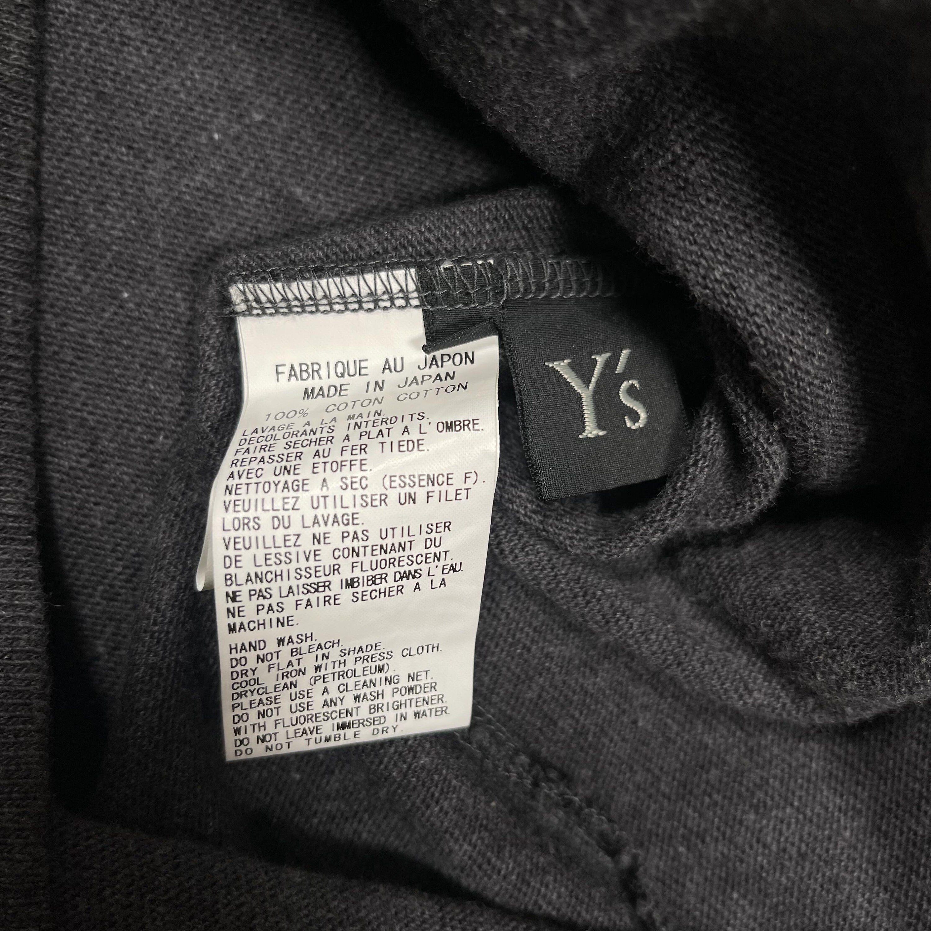 Yohji Yamamoto Y's Zipper Vintage 1990s Cotton Hoodie Japanese