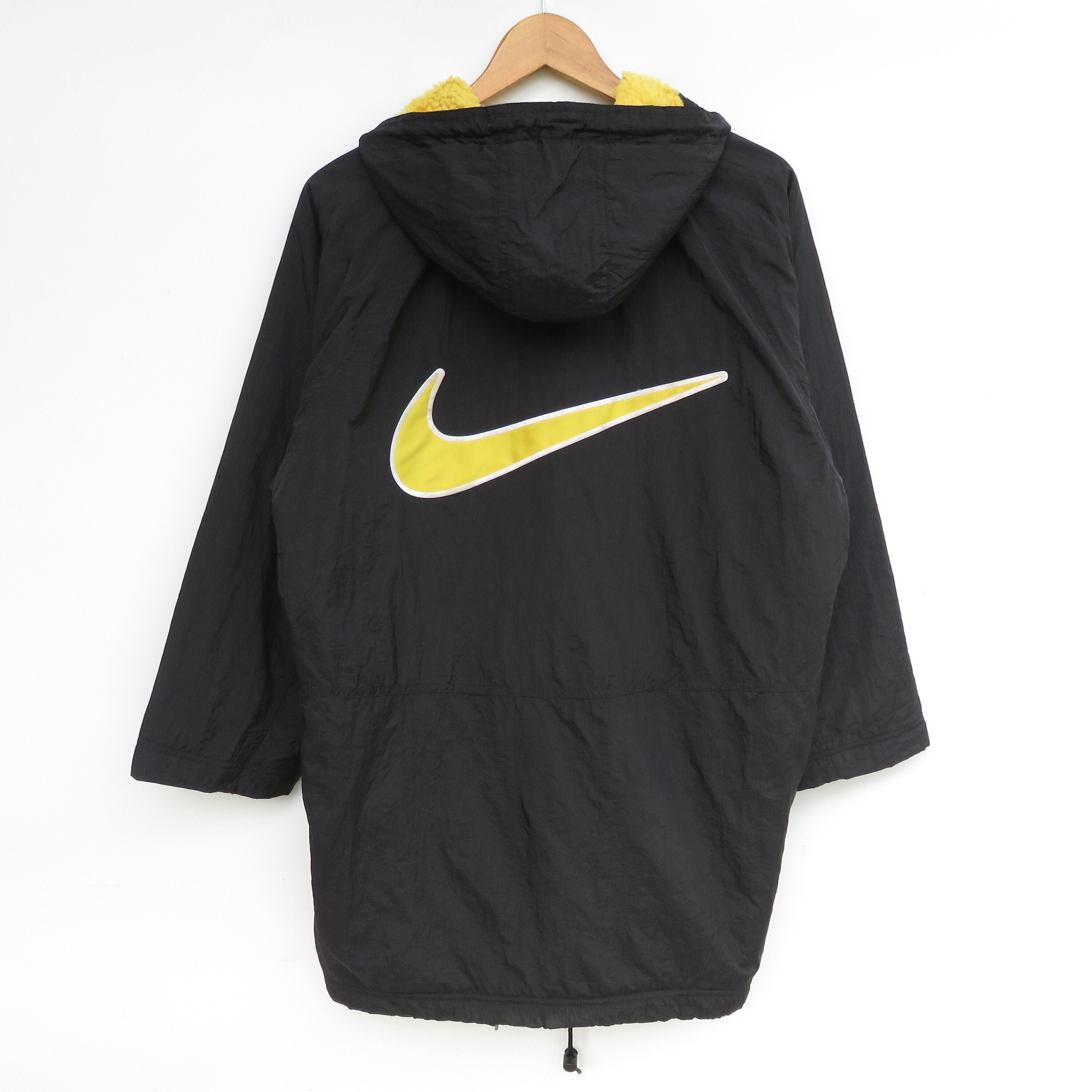 Vintage Nike Big Swoosh Center Embroidered Long Black Jacket | Etsy UK