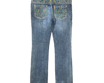 Coogi Monogram Australia Vintage 2000s Embroidered Logo Light Washed Straight Cut Denim Jeans Men Women Size 36