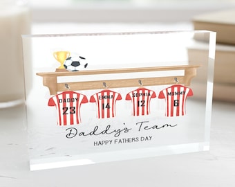 Personalised Acrylic Daddy's Football Team I Father's Day Gift, Football Gift, Daddy Gift, Daddy's Team, Football Dad, Daddy, For Him