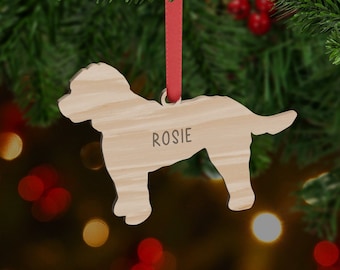 Personalised Cockapoo Wooden Christmas Decoration I Cockapoo ornament, Cockapoo Dog, Puppy's first christmas, New Puppy, Dog Gift