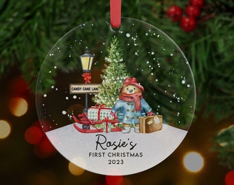 Personalised First Christmas Bear Decoration I Christmas Bauble, Babys first Christmas, 1st Christmas, Bear, New Baby, Christmas Bauble