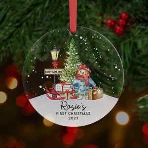 Personalised First Christmas Bear Decoration I Christmas Bauble, Babys first Christmas, 1st Christmas, Bear, New Baby, Christmas Bauble