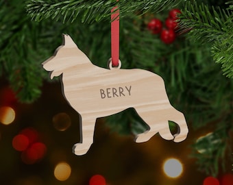 Personalised German Shepherd Wooden Christmas Decoration I German Shepherd ornament, Puppy's First Christmas, New Puppy, Dog Gift, Bauble