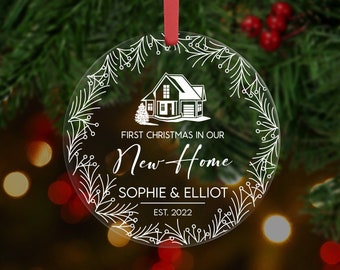 Personalised New Home Clear Acrylic Christmas Ornament I New Home, Housewarming Gift, Bauble, First Home Christmas, Decoration