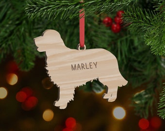 Décoration de Noël personnalisée en bois Golden Retriever I ornement Golden Retriever, chien, premier Noël du chiot, nouveau chiot, cadeau chien