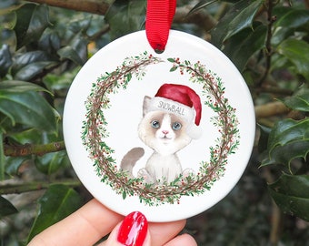Décoration de Noël chat Ragdoll personnalisé I Boule de Noël, chatons premier Noël, nouveau chaton, cadeau chien, babiole chat