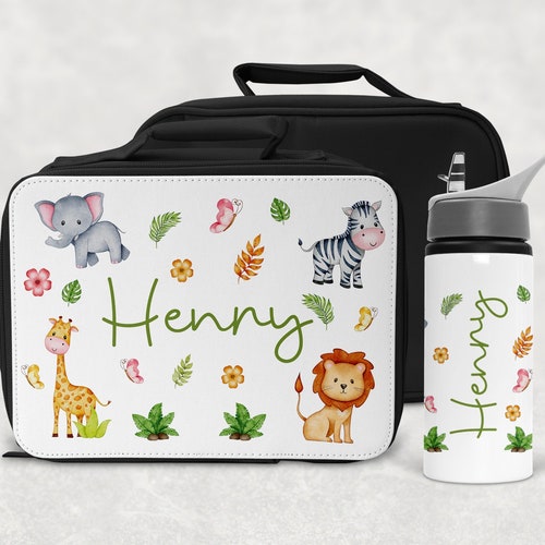 Personalised Lunch Box & Water Bottle Set Kids Lunch Bag - Etsy