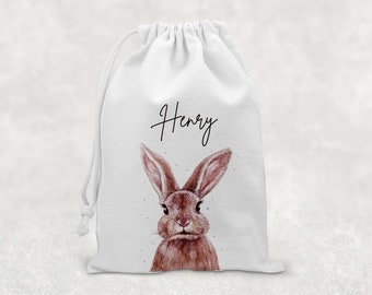 Personalised Rabbit Easter Gift Bag I Easter Bag, Egg Hunt, Easter Bunny, Treat Bag, Gift, Egg Bag, Bunny Rabbit