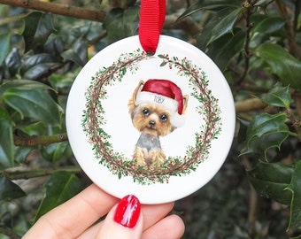 Décoration de Noël personnalisée Yorkshire Terrier I Boule de Noël, Chiot premier Noël, Nouveau chiot, Cadeau pour chien, Boule de chien, Chien saucisse