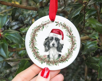 Personalised Cocker Spaniel Christmas Decoration I Christmas Bauble, Puppy's first christmas, New Puppy, Dog Gift, Dog Bauble, Sausage Dog