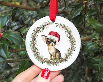 Décoration de Noël Chihuahua personnalisée I Boule de Noël, Premier Noël des chiots, Nouveau chiot, Cadeau pour chien, Boule de chien, Bully