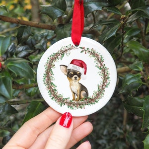 Personalised Chihuahua Christmas Decoration I Christmas Bauble, Puppys first christmas, New Puppy, Dog Gift, Dog Bauble, Bully