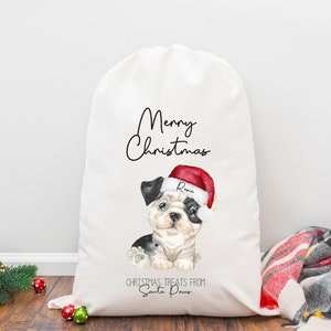 Want For Christmas Is A Pug Personalised Green Christmas Present Santa Sack 