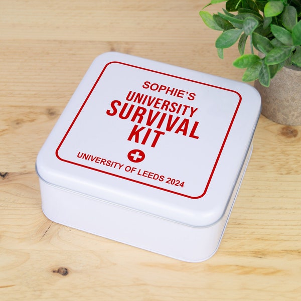 Personalised Uni Gift I Funny University, University Survival Tin, University Survival Gift, Girls Uni Gift, Student Gift, Funny Student