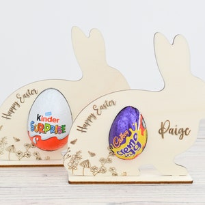 Personalised Easter Egg Holder I Bunny Gift, Creme Egg, Kinder Egg, Cream Egg holder, Personalised Easter Gift, Easter Hunt, Easter Bunny image 1