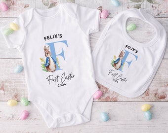 Personalised Rabbit First Easter Baby Grow I My First Easter, Easter Outfit, Easter Baby Grow, Bodysuit, Personalised Outfit