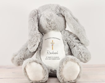 Personalised Christening/Baptism Gift Bunny I Christening Gift, Naming Day, Baptism Gift, Keepsake, New Baby, Cuddly Toy, Teddy, Rabbit