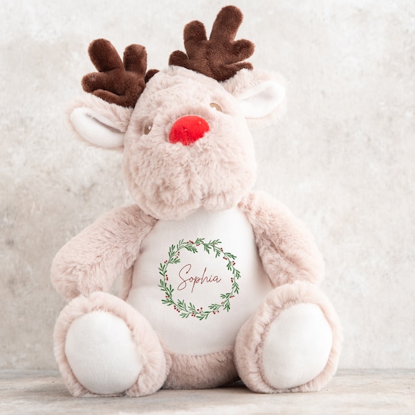 Personalised Christmas Reindeer Teddy I First Christmas gift, New Baby, Christmas Teddy, Bear, Gift, New Baby Present, Stocking Filler