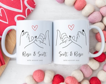 Personalised Valentines Day Pinky Promise Couples Mugs I Valentines gift, Valentines gift for him, Valentines day gift for her, gift for him
