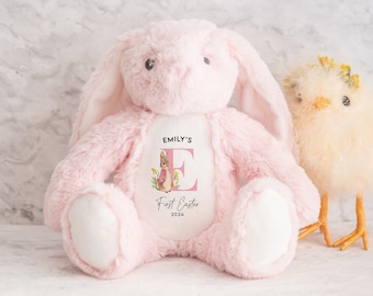 Cadeau de Pâques personnalisé Lapin I Première Pâques, souvenirs de Pâques pour bébé, nounours de Pâques, peluches douces lapin bébé fille garçon 1er, lapin