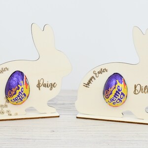 Personalised Easter Egg Holder I Bunny Gift, Creme Egg, Kinder Egg, Cream Egg holder, Personalised Easter Gift, Easter Hunt, Easter Bunny image 7