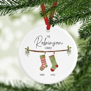 Personalised Family Stocking Christmas Decoration I Christmas Bauble, Family Christmas, Stockings, Nutcracker, Gift, Names, Ornament image 4