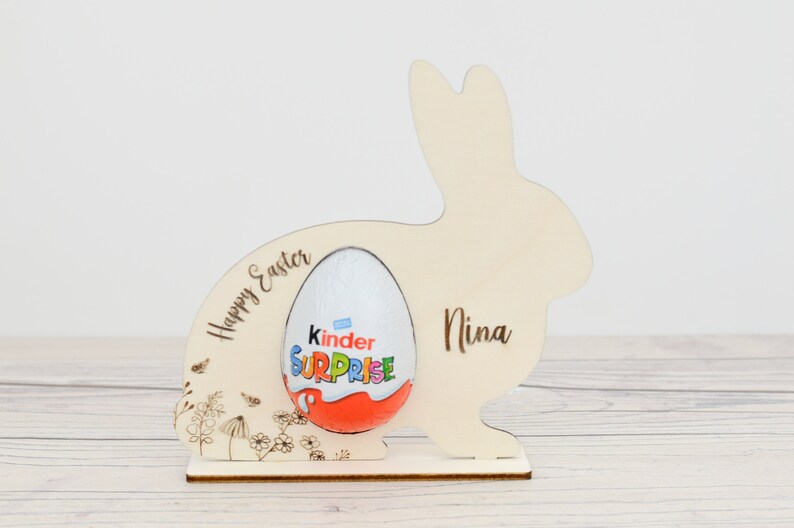 Personalised Easter Egg Holder I Bunny Gift, Creme Egg, Kinder Egg, Cream Egg holder, Personalised Easter Gift, Easter Hunt, Easter Bunny Floral