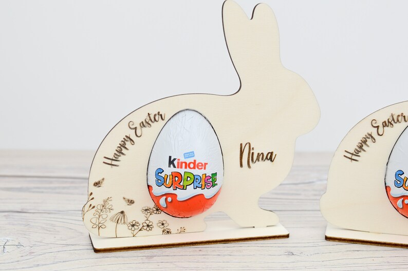 Personalised Easter Egg Holder I Bunny Gift, Creme Egg, Kinder Egg, Cream Egg holder, Personalised Easter Gift, Easter Hunt, Easter Bunny image 5