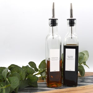 Personalised White Label Collection Oil Pourer/Bottle, 250ml or 500ml I Kitchen organisation, Oil Bottle, Vinegar Bottle, Alcohol Pourer