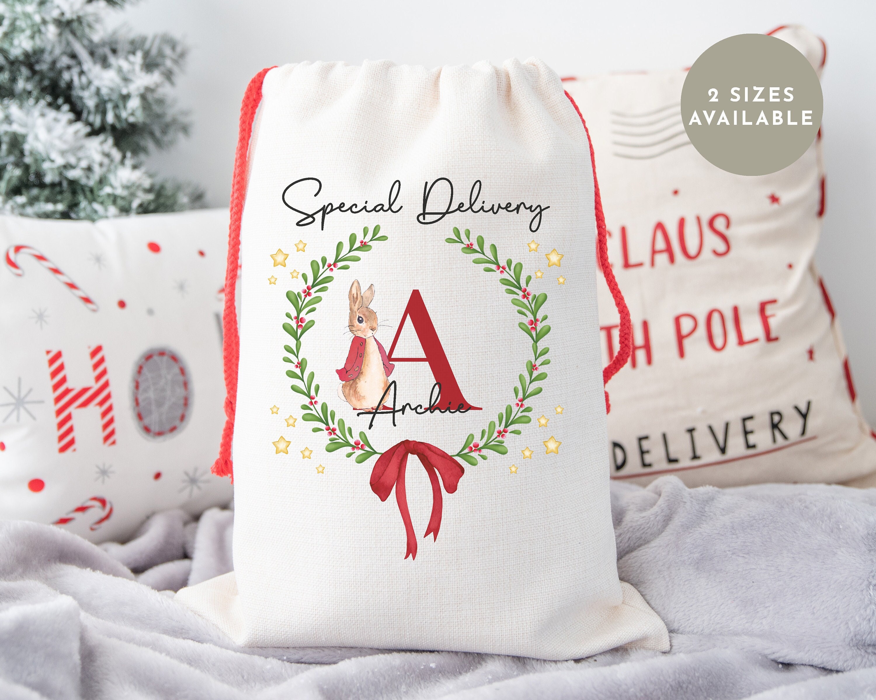 Personalised First Christmas Rabbit Sack I Christmas Sack, Present Bag,  Personalised Bag, Peter, Children\'s, Christmas Present Gift Bag - Etsy