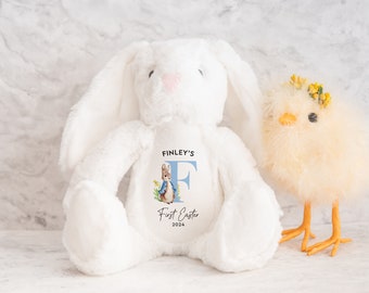 Personalised Easter Gift Bunny I First Easter, Baby Easter keepsakes, Easter Teddy, Soft plush rabbit toys Baby girl boy 1st, Rabbit