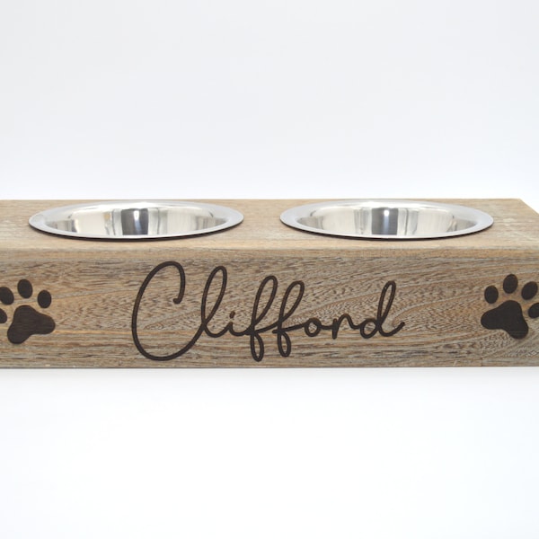 Personalised Engraved Pet Bowls, Wooden Engraved Personalised Dog Bowls, Personalised Pet Gift, Personalised Dog Bowls Gift