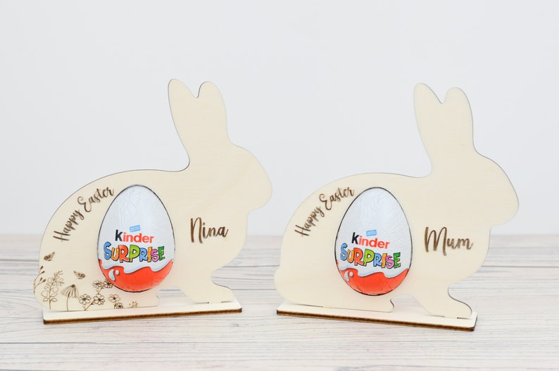 Personalised Easter Egg Holder I Bunny Gift, Creme Egg, Kinder Egg, Cream Egg holder, Personalised Easter Gift, Easter Hunt, Easter Bunny image 3