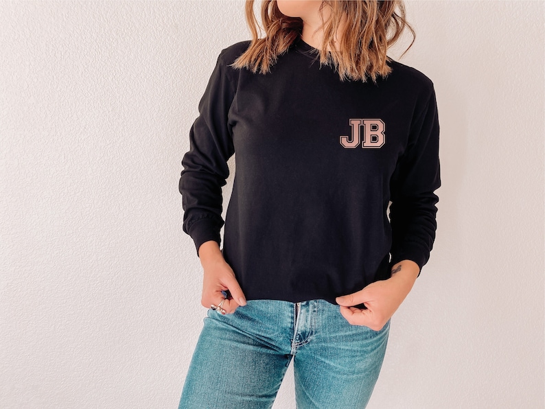 Personalised Initial Varsity/College Monogram Sweatshirt or Hoodie I Birthday Gift, Christmas Gift, Gifts for Her image 1