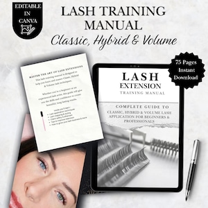 Manuel de formation en extension de cils | Techniques classiques, hybrides et de volume (téléchargement numérique)