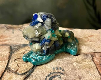 Orgonite Ancient Persian Wisdom Lion - Small: Enhance Good Judgement, EMF Protection, Control Impulsive Thoughts/Handmade
