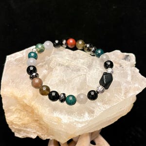 Super Empath Protection Bracelet: Labradorite, Hematite, Obsidian