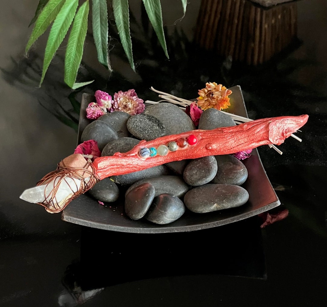 Sedona Vortex Healing Crystal Wand With Quartz Point Vortex Etsy