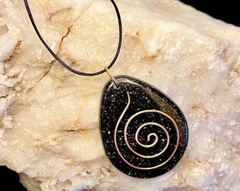 Elite Noble Shungite & Copper Orgonite Pendant - LRG: EMF Protection Necklace