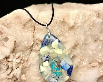 Orgonite Ancient Persian Wisdom Orgonite Pendant Necklace- Enhance Good Judgement, EMF Protection/Adjustable/Handmade
