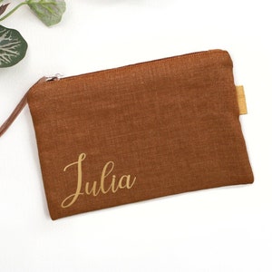 Personalized linen pouch, customizable wallet