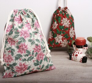 6 Pochons Cadeau En Tissu Velours Rouge 10x15 Cm - Cordon De Serrage - Réutilisables Pour Noël, Bijoux, Chocolats