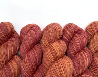 Naturally Dyed Sock Yarn - Fingering Weight - Hand Dyed - Color: Brick