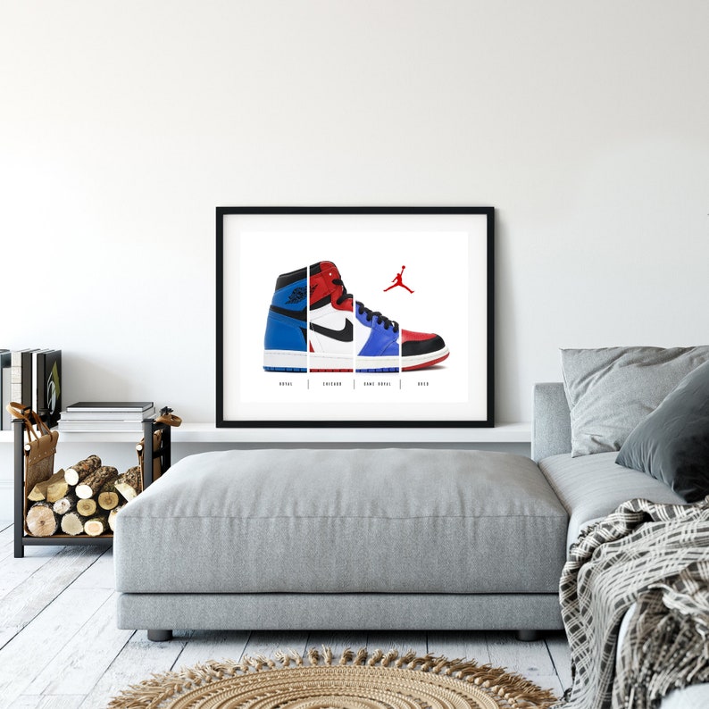 Air Jordan I Sneaker Art Print Motivational Wall Decor Etsy