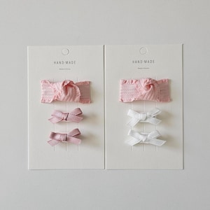 Mini bow snap clip set, toddler hair clips, baby girl hair clips, tiny bow, no slip hair clips, fringe hair clips, baby first hairclips