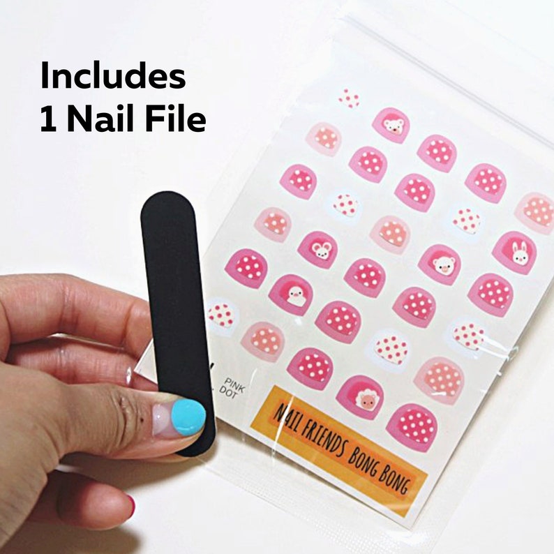 Kids Nail Wraps 30 Nail Stickers With Nail File Birthday Etsy