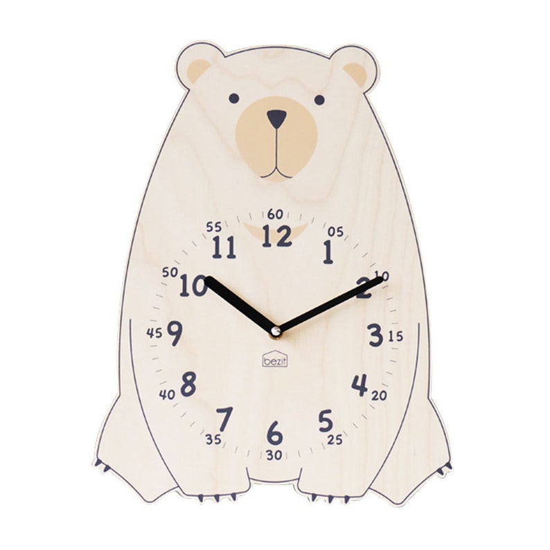 Kids Wall Clock Silent Nursery Wall Clock baby Room Wooden Etsy