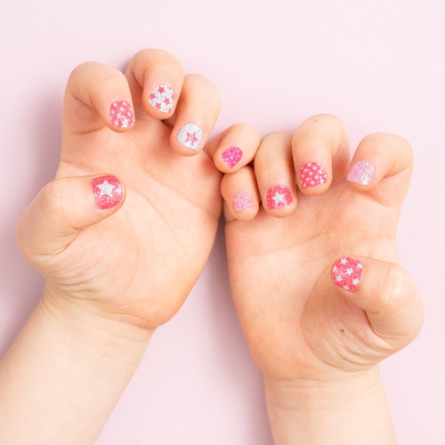 Kids Nail Wraps 30 Nail Stickers With Nail File Birthday Etsy