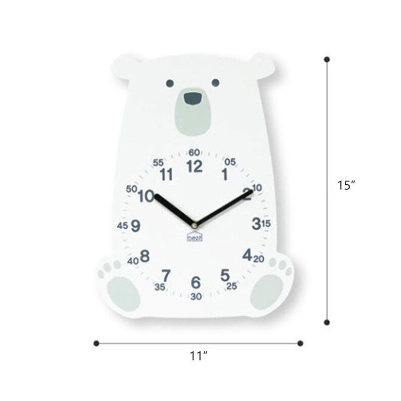 Kids Wall Clock Silent Nursery Wall Clock Baby Room Wooden Etsy